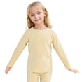thumbnail image 2 of LOCHEX Kids Boy Girl Thermal Underwear Spring Solid Color Long-sleeved Round Neck Pullover Tops Base Shirt Gift for Your Children,Yellow A,9M, 2 of 6