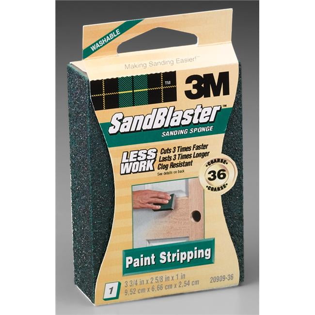 3m 36 Grit SandBlaster Paint Stripping Sanding Sponge Block 2090936