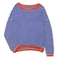 thumbnail image 1 of New Knitted Sweater   Stripe Contrast Color Design Shoulder Long Sleeve, 1 of 7