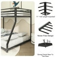 thumbnail image 4 of LIZEVINC Twin over Full Bunk Bed, Sturdy Metal Bunk Bed Frame with Ladder & Guardrails, Low Profile Design for Easy Climbing, Easy Assembly, Space Saving for Shared and Guest Bedrooms, Black, 4 of 13