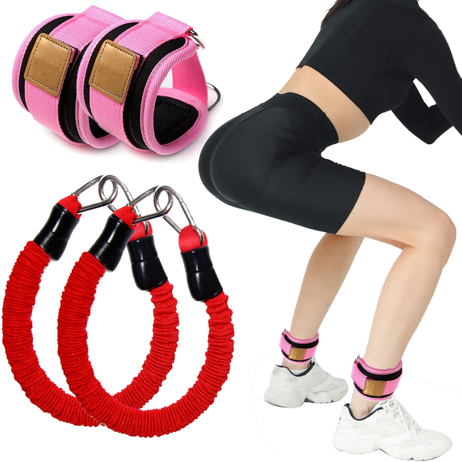 Ueasy Ankle Resistance Bands with Cuffs Leg Strength Bands for Working