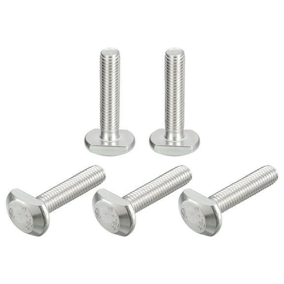 T-Slot Bolts, 5 Pack M10x45mm Drop-in Stud Sliding Bolts 304 Stainless Steel