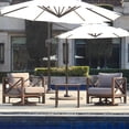 thumbnail image 4 of JXXM 5 Piece Outdoor Swivel Rocker Chair Set with Ottomans & Side Table, 360° Swivel Rocking Patio Chairs, Aluminum Frame, 5.2" Thick Cushions, 24" Wide Seat, 380 lbs Capacity for Porch Deck Backyard, 4 of 8
