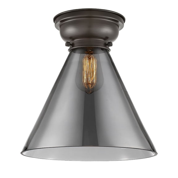 623-1F-OB-G43-L-Innovations Lighting-Cone - 1 Light Flush Mount In Industrial Style-11.4 Inches Tall and 12 Inches Wide-Oil Rubbed Bronze Finish-Light
