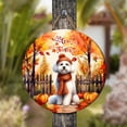 thumbnail image 4 of Happy Thanksgiving Bichon Frise Give Thanks Fall Beanie Scarf Welcome Round Wood Sign Bichons Dog Lovers Gifts Idea Hanging Wall Home Decor - 00020, 4 of 5