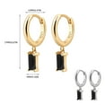 thumbnail image 3 of GHSOHS Pearl Earrings Rectangular Black Zircon Earrings Simple Fashion Real Gold Electroplated Earrings for Women Gold Hoop Earrings Fashion Earings Ear Ring, 3 of 5