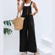 thumbnail image 1 of Mamelucos Sin Mangas Mamelucos sueltos para mujer, monos de moda con botones, peto de pierna ancha (negro XL) Ygjytge para Mujer Negro T L, 1 of 1