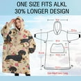 thumbnail image 4 of Oversized Wearable Blanket Hoodie,Dachshund and Flower Sherpa Blanket Hoodie with Super Pockets,Super Warm Fuzzy Pullover for Women & Men, 4 of 6
