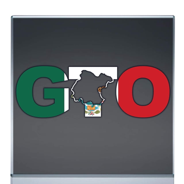 GTO Guanajuato Bandera Mexico Sticker Decal Calcomania Estampa (12"x4")