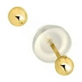 thumbnail image 4 of "14k Real Yellow Gold Stud Ball Earrings, Silicone Pushbacks - 3 Mm", 4 of 5
