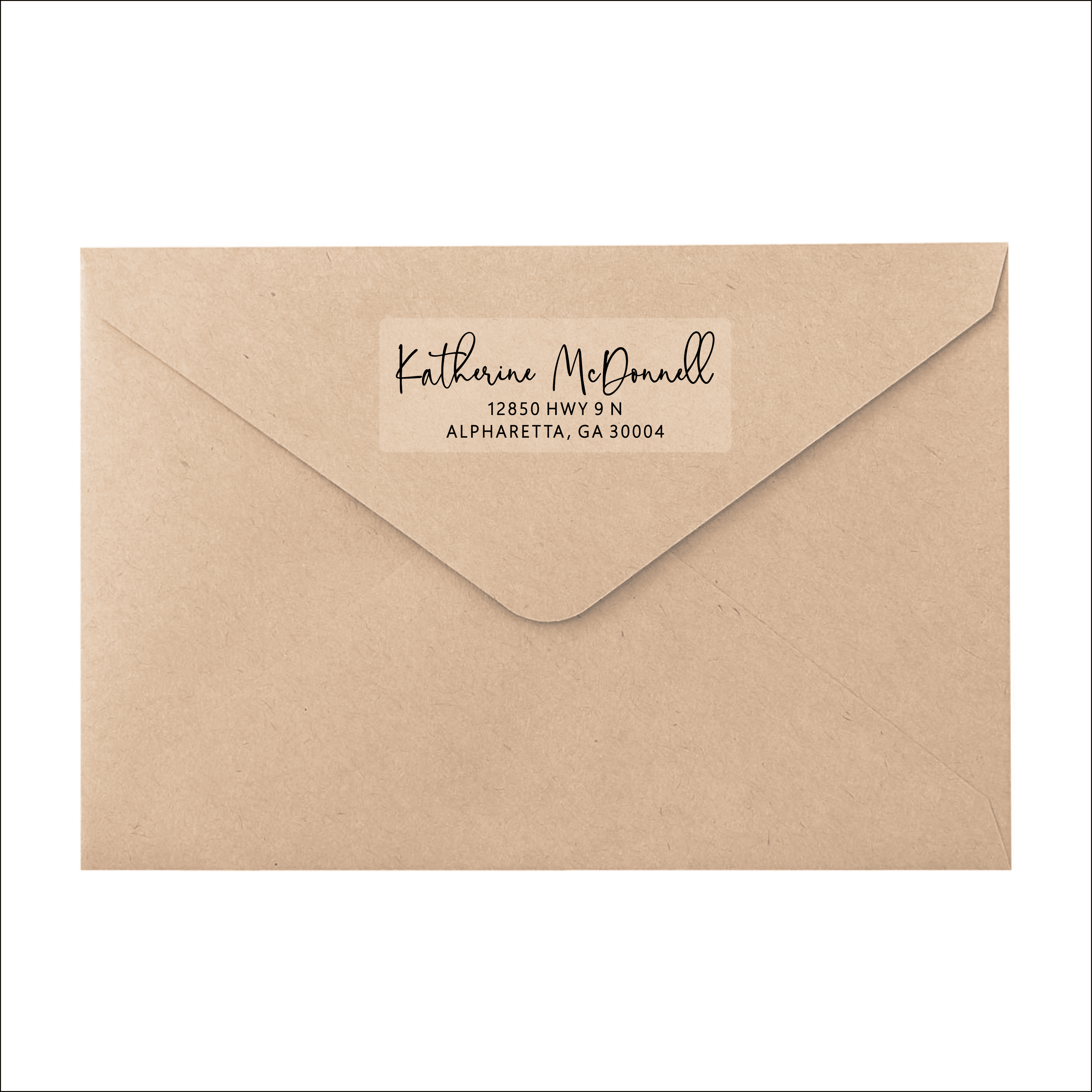 Clear Return Address Labels for Envelopes - Matte Frosted Clear Transparent Stickers, Personalized Custom Labels, 5 Sheets, 150 Labels Total - Signature Style Font