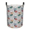 thumbnail image 1 of Balery Skiing penguin Cesta de ropa redonda con asas, impermeable, independiente, para ropa, juguetes, dormitorio y familia-Medium, 1 of 6