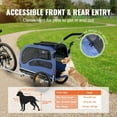 thumbnail image 5 of VEVOR Dog Bike Trailer, Supports up to 100 lbs, 2-in-1 Pet Stroller Cart Bicycle Carrier, Easy Folding Cart Frame with Quick Release Wheels, Universal Bicycle Coupler, Reflectors, Flag, Blue/Black, 5 of 9