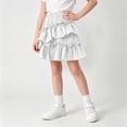 thumbnail image 4 of Girls Ruffle Tiered Skorts - Elastic Waist Flowy Skirt with Shorts - Lightweight Comfy Versatile Daily Short Skirts,7-8 Years, 4 of 8