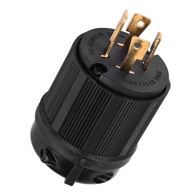 Enchufe tipo P, 125 V/250 V, 20 A, EE. UU., con bloqueo por torsión, enchufe macho, rendimiento sólido