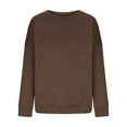 thumbnail image 6 of VerPetridure Women's Casual Long Sleeve Crewneck Sweatshirts Lightweight Pullover Sweatshirts Oversized Sweatshirts for Women Solid Loose Fit Tops, 6 of 7