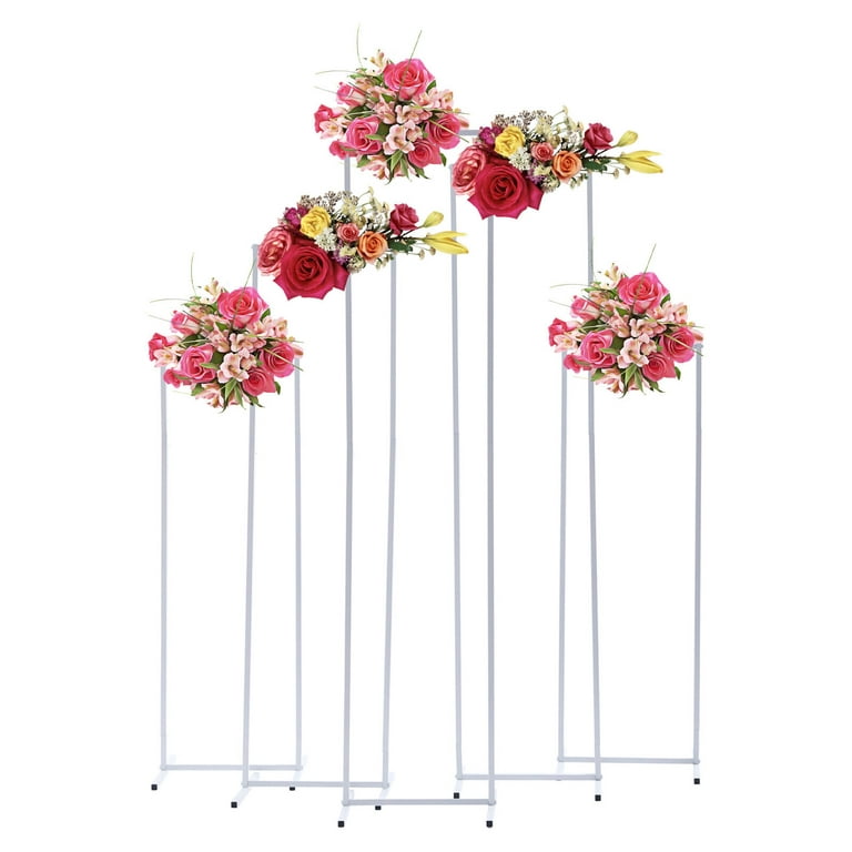 5Pack Wedding Flower Stands Plants Display DIY Room H-shaped Decro Steel  Tube 5 Pack Wedding Rack Backdrop Stand White Square Frame Flower Balloon