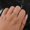 thumbnail image 2 of Jewelerix Curved Diamond Wedding Band Round Cut Pave Chevron Ring 14K White Gold Plated Contour Stacking Ring – Matching Band for Engagement Ring, 2 of 6