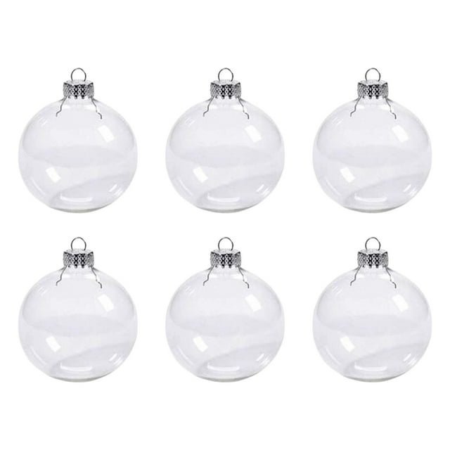 6 uds colgante de Navidad transparente colgante de bola redonda adornos de Navidad rellenables adornos de decoración DIY bola hueca para festival, 10cm Colco colgante de bola de navidad