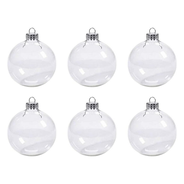 6 piezas de bolas navideñas transparentes colgantes de bolas huecas adornos de decoración DIY redondas 6cm
