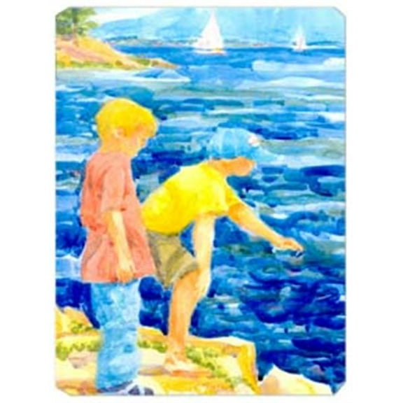 9.5 x 8 in. The Boys at the lake Or beach Mouse Pad, Hot Pad Or Trivet