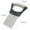 thumbnail image 3 of Upgrade Onion Holder for Slicing, Stainless Steel Lemon Slicer Onion Cutter for Slicing, Vegetable Cutter for Potato and Tomato, Avocados, Eggs, Meat, Kitchen Chopper Slicings Tool (Black, 1PC), 3 of 7