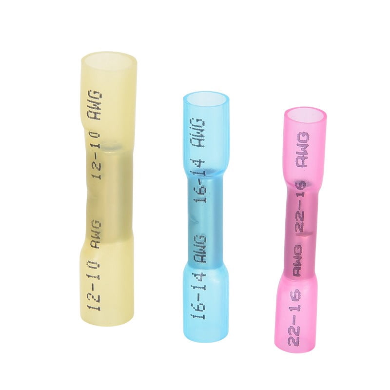 320 PCS Heat Shrink Wire Connectors Kit - 12-10 16-14 22-16 AWG - Tinned Red Copper - Ring Fork Spade Butt Splice Terminal (3Colors/100Size) - Marine Automotive Electrical Waterproof Insulated Crimp