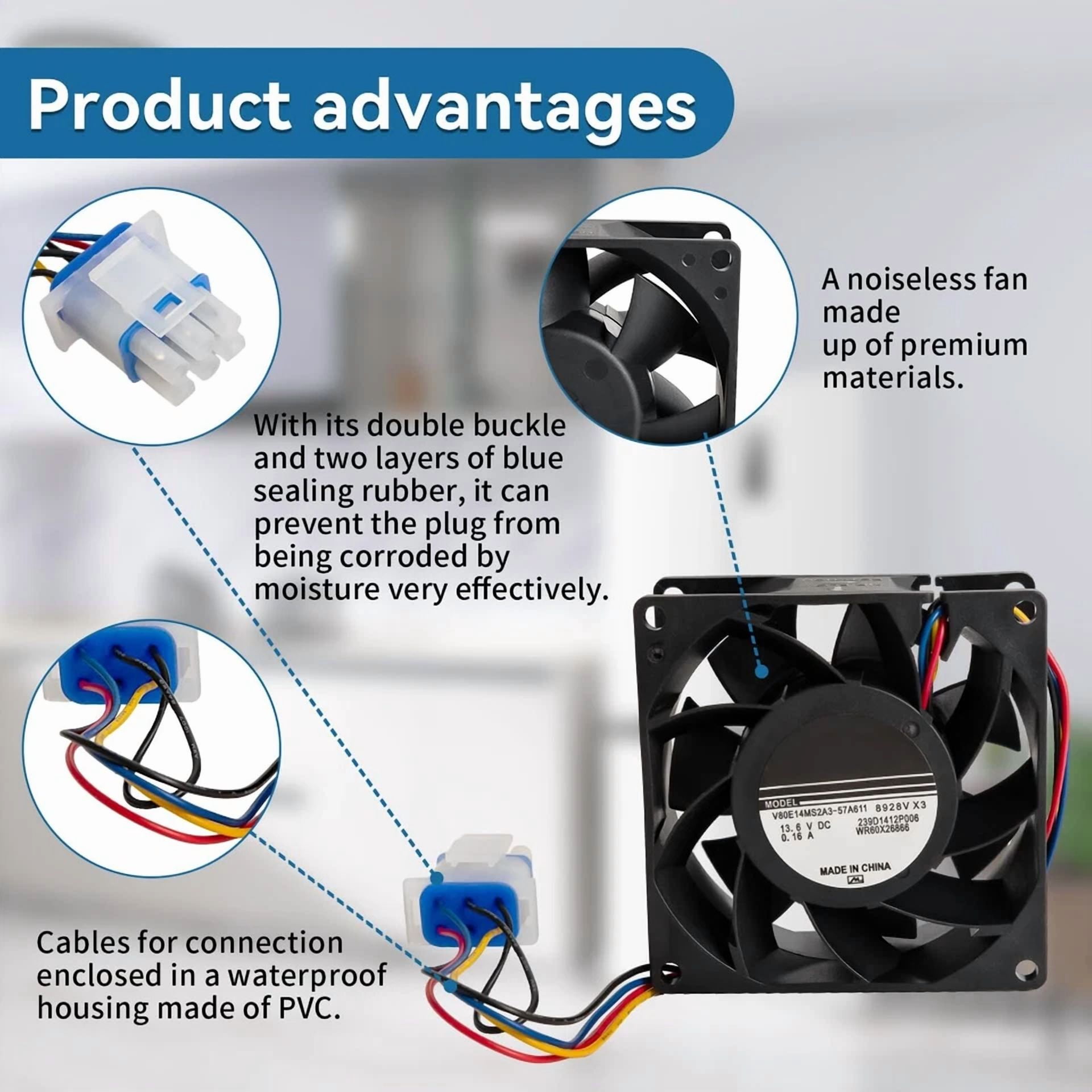 KNACK - Refrigerator Evaporator Fan Motor Wr60X26866 Wr49X25197 Wr60X10356 239D1412