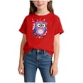 thumbnail image 2 of Piuwrlz 6/8 Girls T Shirts Girl Shirts Tops Crew Neck Kids Graphic T-Shirts Red Size 6-8 Years, 2 of 7