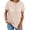 A-Beige, variant on UVN Summer Blouses for Women Short Sleeve Crewneck Dressy Shirts Ladies Casual Waffle Knit Hollow Out Tunic Tops