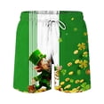 thumbnail image 6 of UVEASISHA St. Patrick's Day Board Shorts Men Stretchy Drawstring Waist Hawaiian Shorts Funny Gnome Printed Swim Trunks Big and Tall Lightweight Beach Shorts Green XL, 6 of 6