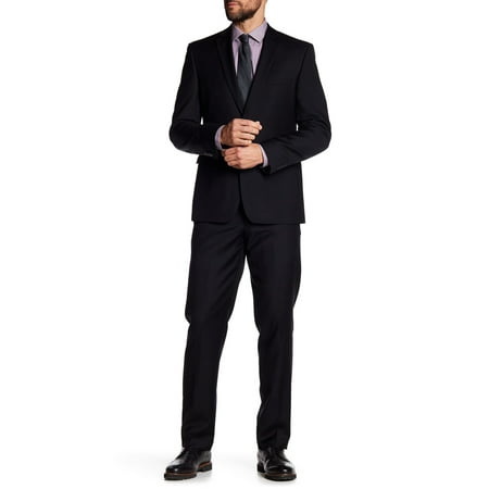 Men Two-Piece Two Button Wool Slim Suit Set 44 (Best Wool For Suits)