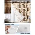 thumbnail image 3 of No Hook Cloth Fabric Shower Curtain with Snap in Liner, Brown Western Cowboy Waterproof Shower Curtains Set with See Through Top Window, Vintage Desert Botanical Bath Curtains Shower 72"x72", 3 of 6