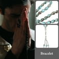 thumbnail image 2 of Cuentas de oración de vidrio esmaltado de colores, pulseras de cuentas de oración, cadena de rosarios para ceremonia, 2 of 6