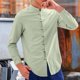 thumbnail image 5 of pstuiky camisa de manga larga para hombre, Camisa informal de manga larga con cuello alto y botones especiales de color sólido para hombre. top de hombre xxxxl, 5 of 6