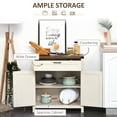 thumbnail image 4 of HOMCOM Sideboard Buffet Cabinet with Storage Drawer, Modern Farmhouse Kitchen Cabinet with 2 Barn Doors, Coffee Bar Cabinet, Distressed White, 4 of 9