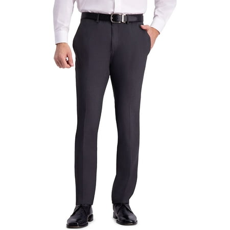 Kenneth Cole REACTION Mens Skinny Fit Flat Front 4 Way Stretch Pant 30W x 30L Charcoal Heather