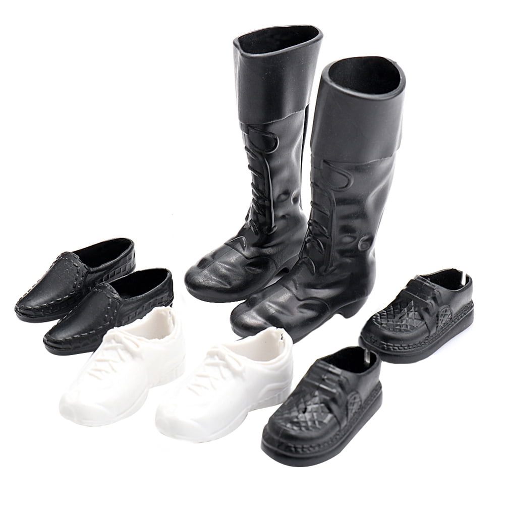 SANWOOD Doll Shoes 4Pairs Mini Plastic Shoes High Boots for 12inch Doll ...