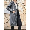 thumbnail image 4 of Gustave Women Full Zip Up Hoodie Oversized Long Tunic Sweatshirts Casual Fleece Hooded Jacket Fashion Winter Coats Outerwear with Pockets "Gray, 2XL", 4 of 5