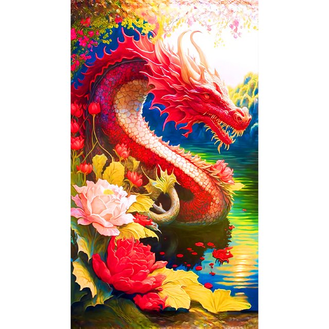 5D DIY Taladro Dragón Del Arte Artesanal (A7588)