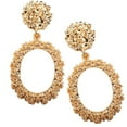 thumbnail image 3 of 1 Par Elegante Hueco Cuelga Los Pendientes, Joyería De De Corte Oval Clásica Para - dorado, 3 of 7