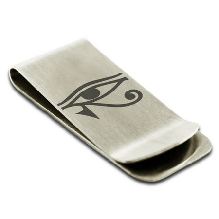 Stainless Steel Egyptian Eye of Horus Engraved Money Clip Credit Card