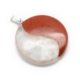 thumbnail image 2 of 1pc Crystal and Red Jasper Pendants with Platinum Tone Alloy Findings 33.5x30.5x7mm Hole: 2.5x5.5mm, 2 of 2