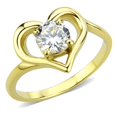 thumbnail image 1 of Alamode TK3628-10 Femmes IP Or Bague en Acier Inoxydable avec AAA Grade CZ en Clair - Taille 10, 1 of 1
