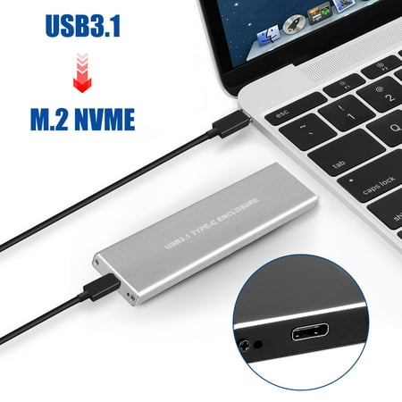 NVMe PCIE USB3.1 HDD Enclosure M.2 to USB Type C 3.1 Hard Disk Drive (Best Usb C Enclosure)