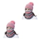 thumbnail image 4 of Guardurnaity Gorros de punto de invierno, gorros para mujer, gorro grueso y cálido, gorro de punto con letras para mujer, gorros, gorros, conjuntos Rosado 2piezas, 4 of 6