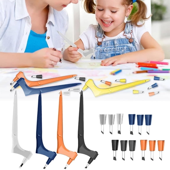 CoreLiving Swivel Craft Cutting Pen, 360 Degree Rotating Precision Knife with Stainless Steel Blades for Stencils, Scrapbooking & DIY Paper Crafts, 3 Blades Included