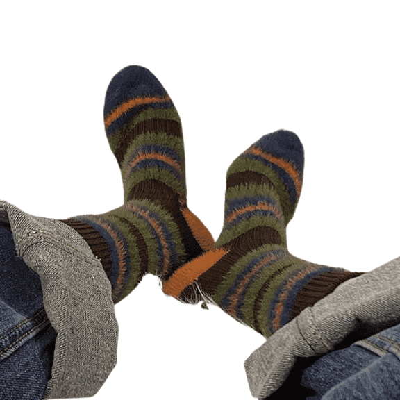 AUQ 2Pairs Socks Double Warmth Fuzzy Socks,High Elasticity Soft Faux Mink Material Long Socks,Style1