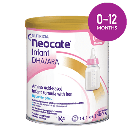 Neocate Infant Amino Acid-Based Baby Formula With DHA and ARA - 14.1 Oz Can (Pack of 4)