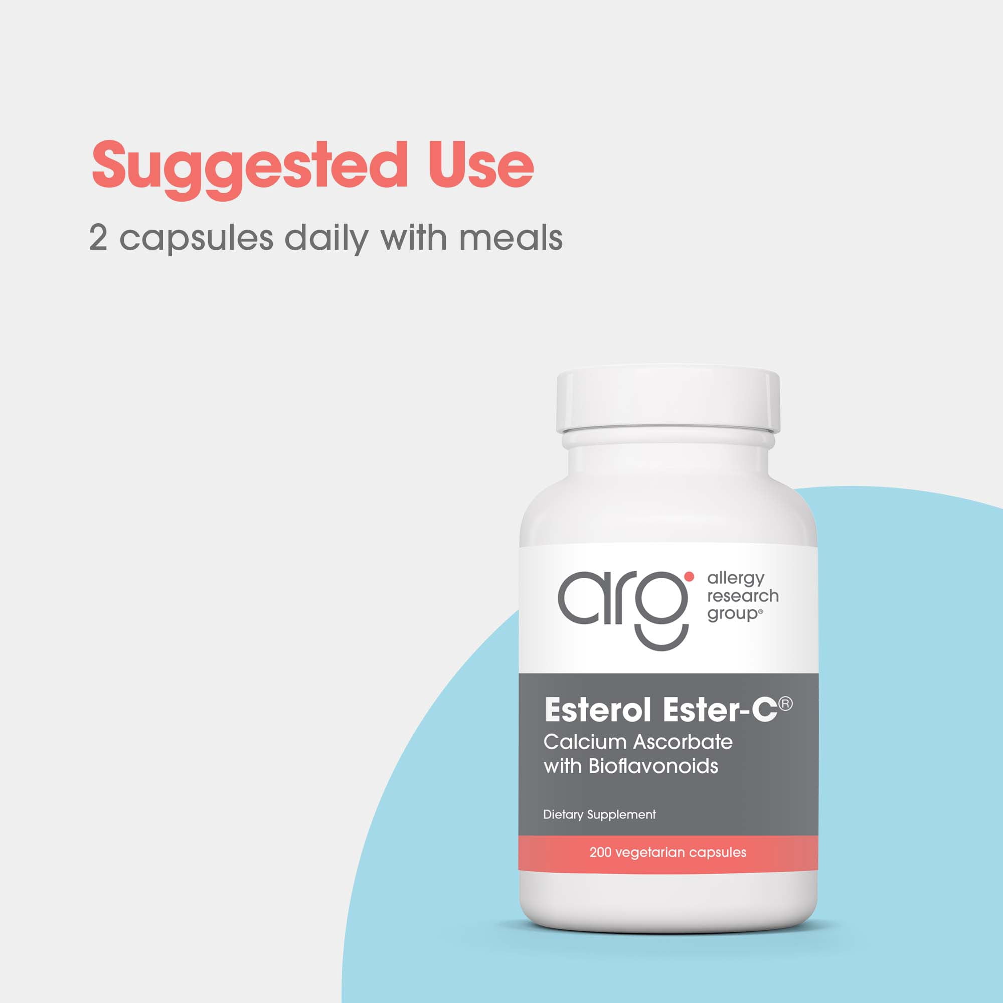 ARG Esterol Ester C - Delivers 1.35 g Vitamin C - Buffered Vitamin C with Bioflavonoids & Quercetin - Immune & Antioxidant Support - 200 Servings - 200 Capsules